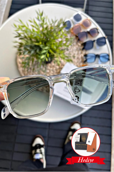 WATCHOFROYAL Uv400 Glass Ce Certificated Green Transparent Sunglasses - Women & Men