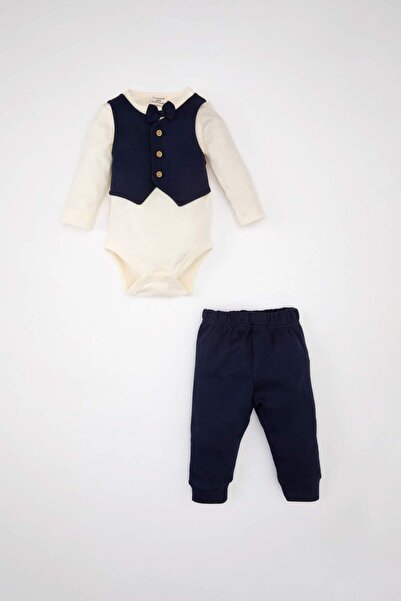 DeFacto Baby Boy 2 Piece Set Long Sleeve Snap Body Sweatpants C1548A524Sm