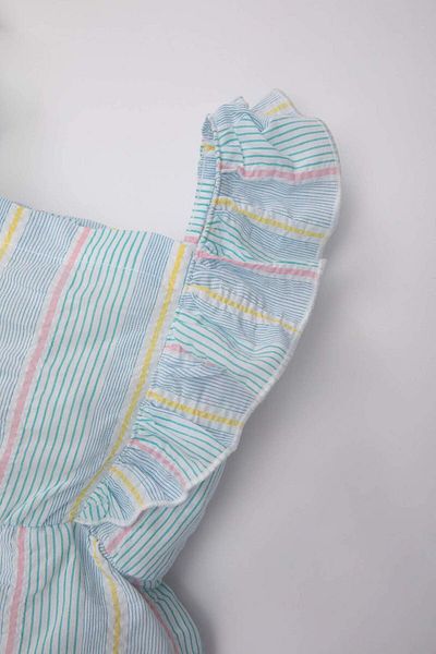 DeFacto Baby Girl Striped Poplin Jumpsuit with Straps C7039A524Sm