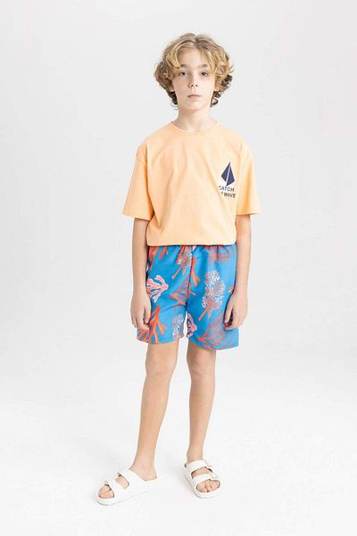 DeFacto Pantaloni scurți de baie cu model pentru băiat B7450A824HS