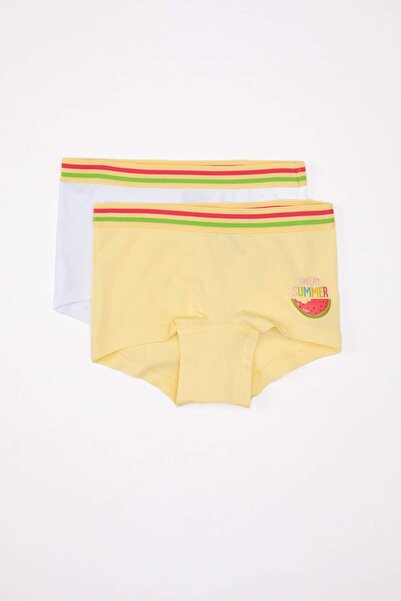 DeFacto Kız Çocuk Baskılı 2li Boxer C7970A824SM