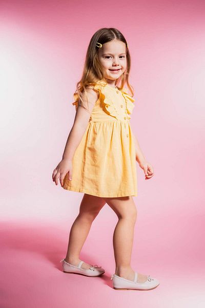 DeFacto Baby Girl Sleeveless Linen Look Dress Z5119A224Sm