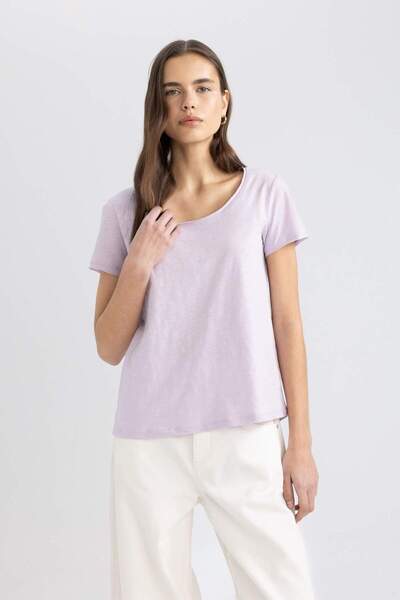 DeFacto Regular Fit V Yaka Basic Düz Kısa Kollu Tişört K1508AZ24SM