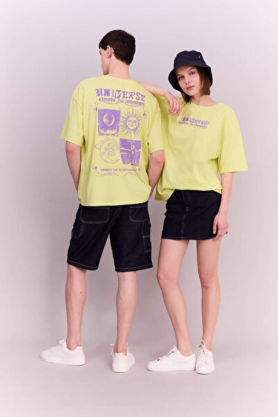 DeFacto Coool Oversize Wide Fit Crew Neck Back Printed Short Sleeve T-Shirt B7111Ax24Sm