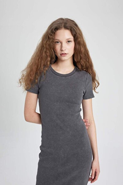 DeFacto Rochie maxi cu mânecă scurtă, cu mânecă scurtă, cu decolteu rotund, cu mânecă scurtă, C2220ax24sp