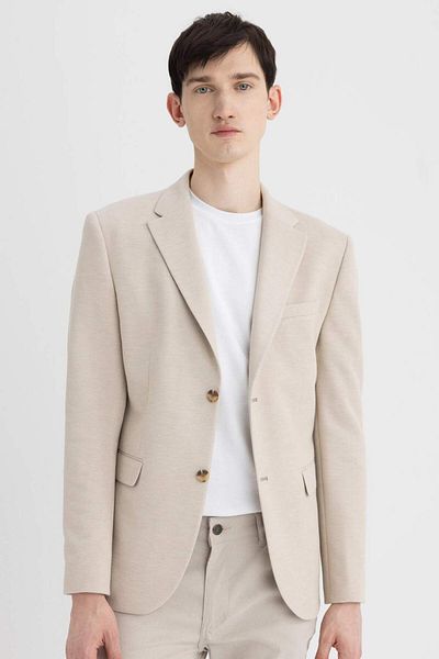 DeFacto Modern Fit Buttoned Lined Basic Plain Blazer Jacket C5777Ax24Sp