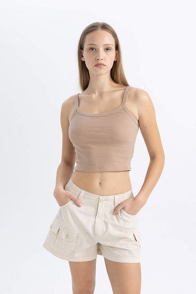 DeFacto Coool Fitted Corded Camisole Basic Tank Top B0563ax24sm