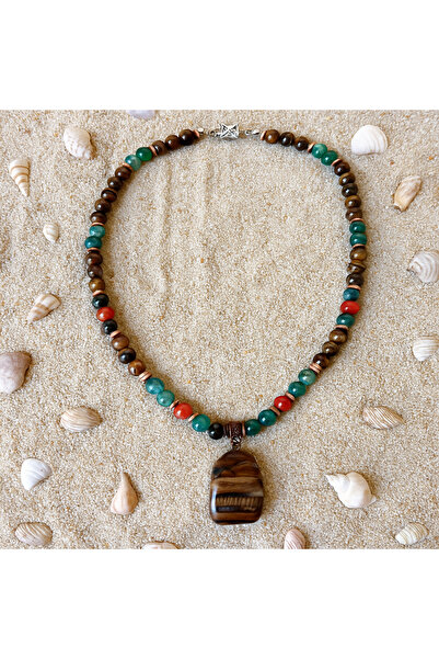 Asteria Elite Kaplan Gözü Akik Nazardan Koruma , Cesaret Ve Özgüven Kolyesi