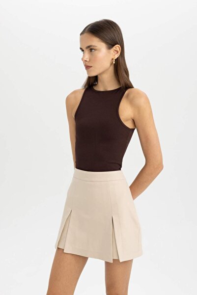 DeFacto Yüksek Bel Geniş Paça Şort Etek C6577AX24SM