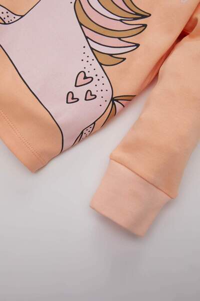 DeFacto Kız Bebek Unicorn Baskılı Uzun Kollu Pijama Takımı C0666A524SP