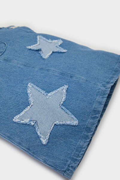 DeFacto Kız Bebek Yırtık Detaylı Kolsuz Jean Elbise B8219A524SM