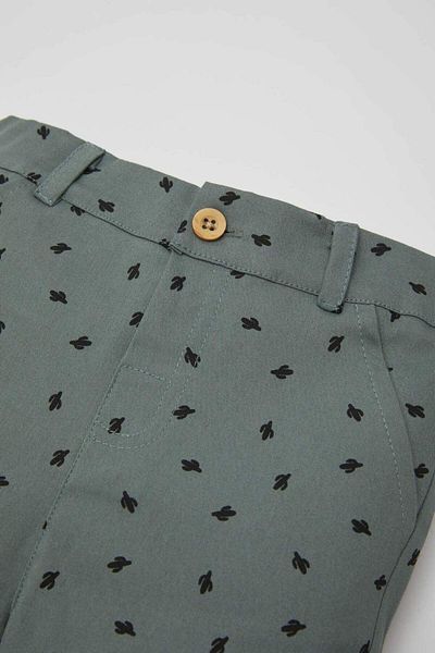DeFacto Pantaloni scurți din Gabardine cu Motive Cactus pentru Bebeluş Băieţel C3421A524SM