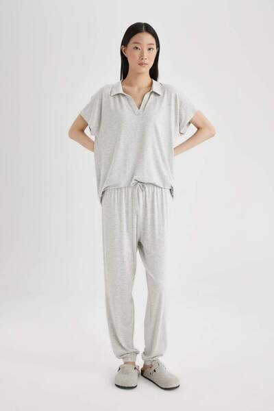 DeFacto Fall in Love Regular Fit Short Sleeve 2-Piece Viscose Set C8561AX24SP