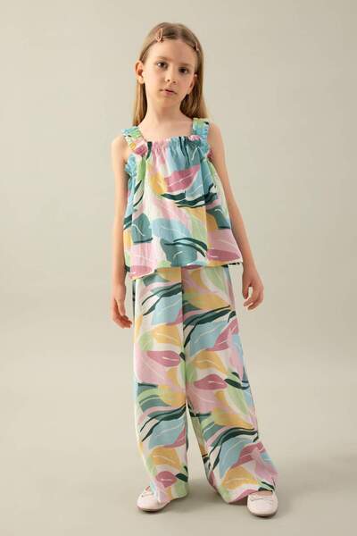 DeFacto Girls Wide Leg Wide Leg Patterned Trousers B5046A824Sm