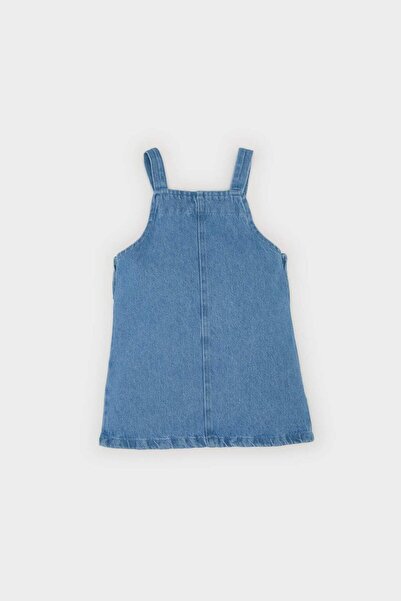 DeFacto Kız Bebek Yırtık Detaylı Kolsuz Jean Elbise B8219A524SM