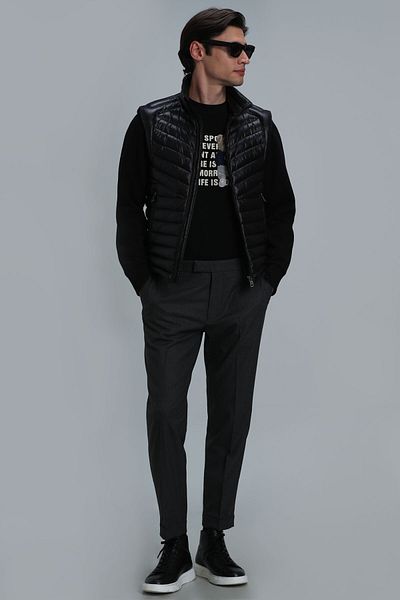 Lufian Axel Goose Feather Men's Vest Black