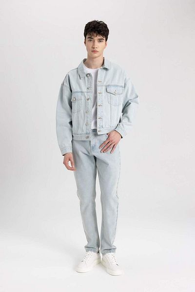 DeFacto Relax Fit Buttoned Pocket Seasonal Spring Jean Jacket B8177Ax24Sp