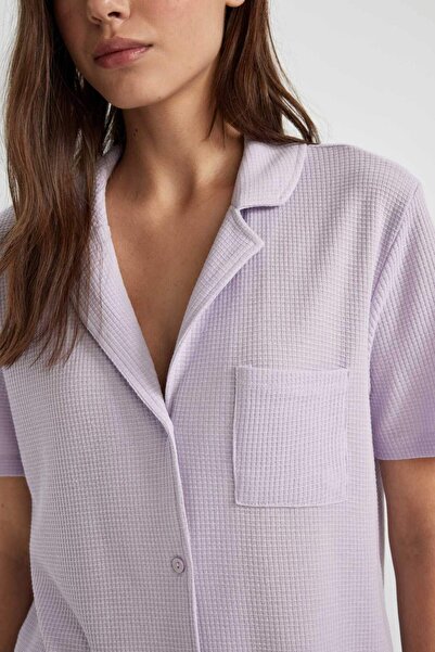 DeFacto Kısa Kollu Pijama Üstü-Fall in Love B6189AX24SP