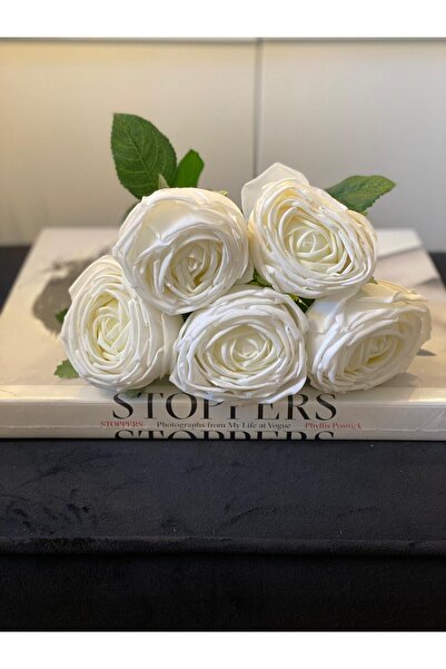 Dekordan House Artificial 1St Quality Wet Rose (45cm) 5 Branches