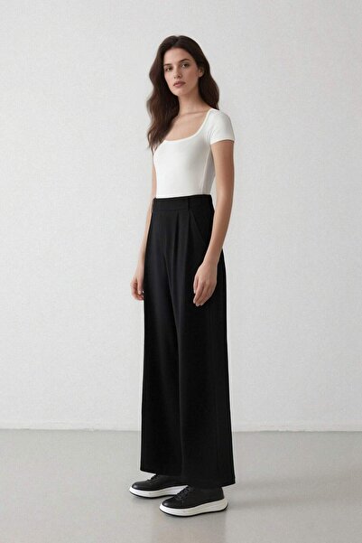 DeFacto Wide Leg Geniş Bol Paça Cepli Siyah Palazzo Pantolon C5410AX24SM