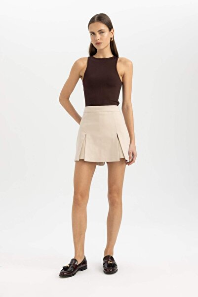 DeFacto Yüksek Bel Geniş Paça Şort Etek C6577AX24SM