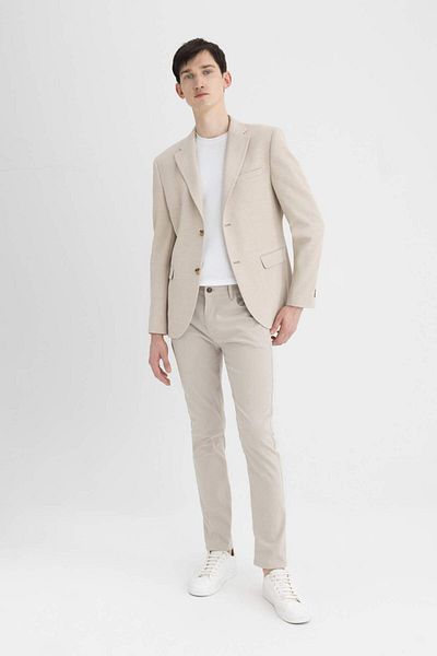 DeFacto Modern Fit Buttoned Lined Basic Plain Blazer Jacket C5777Ax24Sp