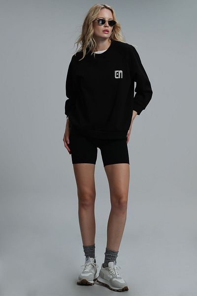 Lufian Black Knitted Sweatshirt - Ujın Women