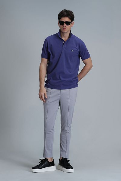Lufian Laon Men's Attire for Slim Fit Purple Smart Polo T-Shirt