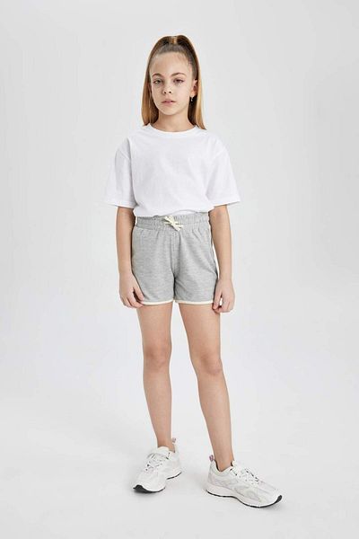 DeFacto Girl's Basic Plain Shorts with Elastic Waist B5164A824Hs