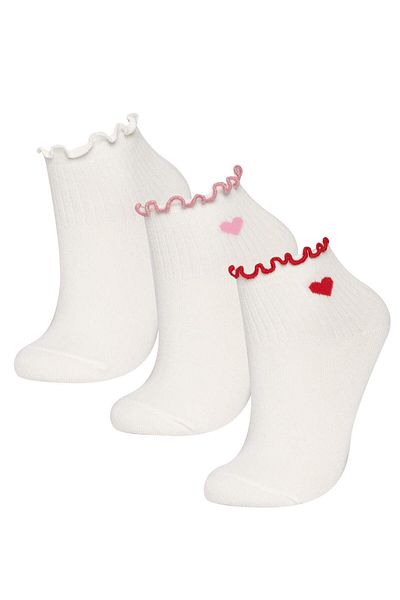 DeFacto Girl's 3-Piece Cotton Long Socks C2912A8Ns