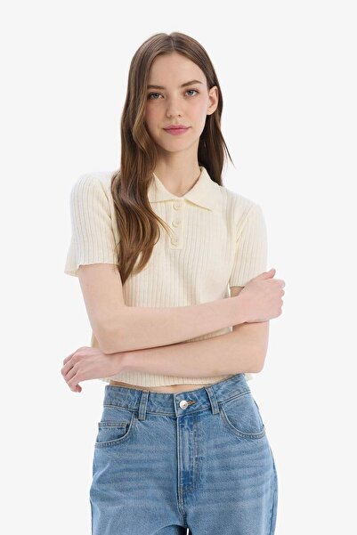 DeFacto Slim Fit Dar Kesim Polo Yaka Kısa Kollu Triko Tişört N9752AZ24SP