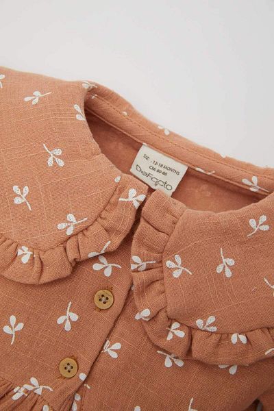 DeFacto Rochie de muselina cu mânecă lungă florala fetiță C2410A524SP
