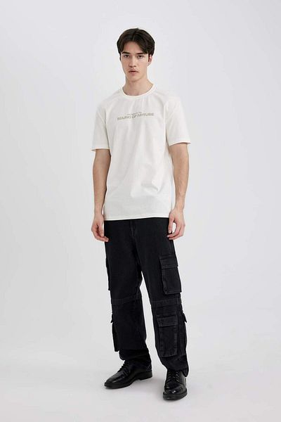 DeFacto Regular Fit Crew Neck Printed Short Sleeve T-Shirt C2082Ax24Sm