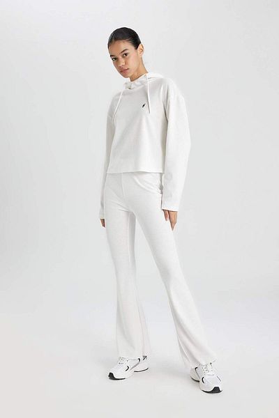 DeFacto DeFactoFit Flare Fit Standard Lungime Ribbed Sportsman Pantaloni subțiri Pantaloni spaniole B9023AX24SM