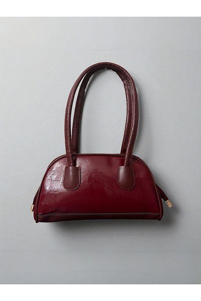 CELESTIAL COLLECTION Cuore Burgundy Stylish Design Gold Zippered Elegant Bag (En 25 - Boy 14 - Aski 20)&L