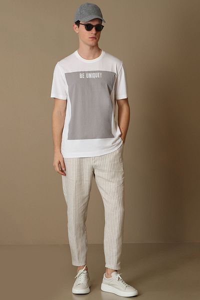 Lufian Richard Modern Graphic T-Shirt White