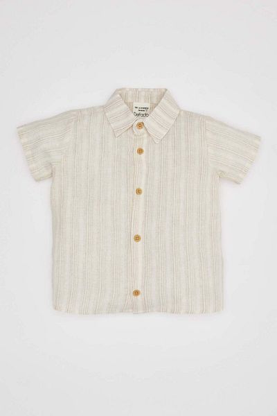 DeFacto Baby Boy 4 Piece Set Striped Poplin Shirt Shorts Bow Tie Pants Strap B8082A524Sm
