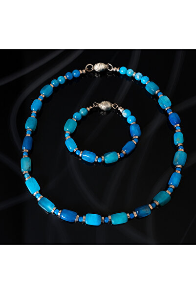 Asteria Elite Agate Evil Eye Protection Peace and Balance Necklace Bracelet Set