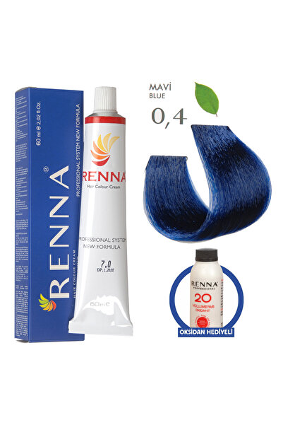 Renna Mavi Saç Boyası 60ml (Oksidan Hediyeli)