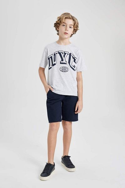 DeFacto Boys' 2-Piece Set Printed Short Sleeve T-Shirt Shorts B8256A824Sm