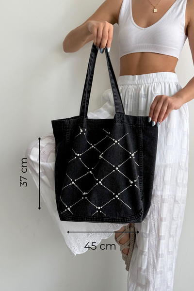 KIRASE New Model Denim Fabric Flower Patterned Stone Quality Both Daily and S...