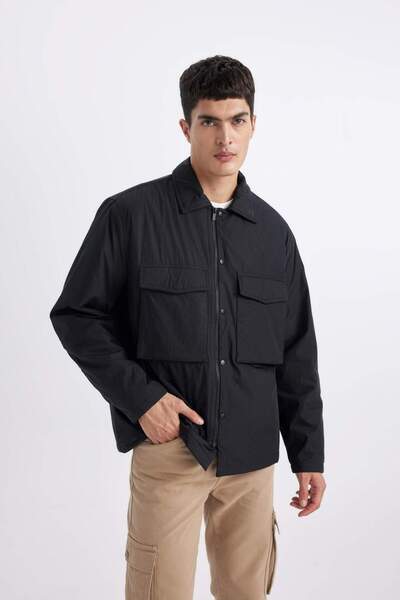 DeFacto Relax Fit Polo Yaka Gömlek Ceket B4941AX24SP