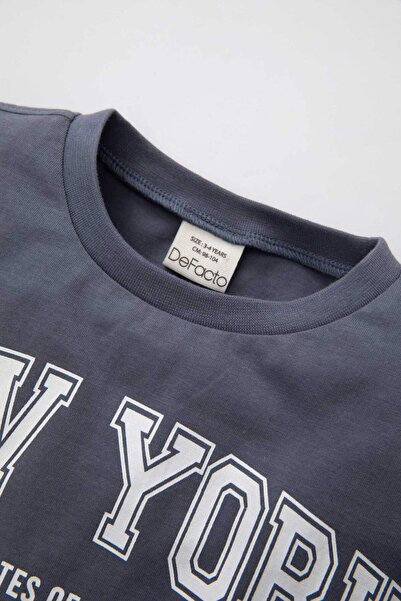 DeFacto Baby Boy Crew Neck Printed Short Sleeve T-Shirt B6972A524Sm