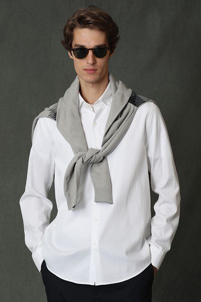 Lufian Tom Men's Basic Shirt Comfort Slim Fit White