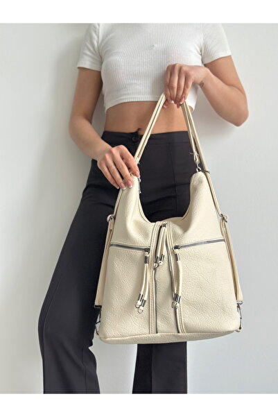 KIRASE YENİ SALAŞ MODEL KALİTELİ YUMUŞAK DERİ FUL DETAYLI BÖLMELİ BÜYÜK BOY SIRT VE OMUZ ÇANTASI