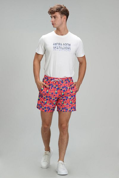 Lufian Geometric Men's Swim Shorts Orange