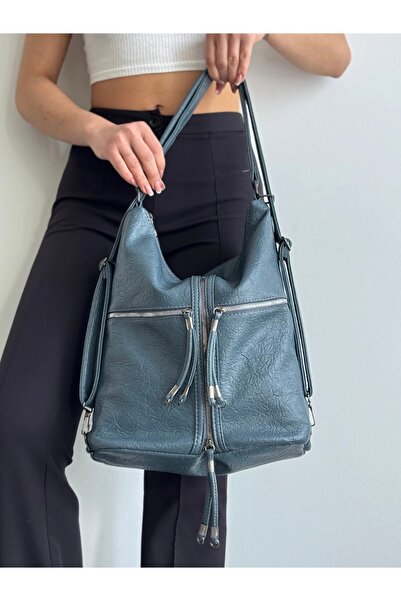 KIRASE New Casual Model Quality Soft Leather Fullly Detail Compartmented Large Size Back and Shoulder Bag