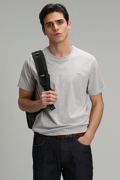 Lufian Sarder Men's Basic T-Shirt Gray