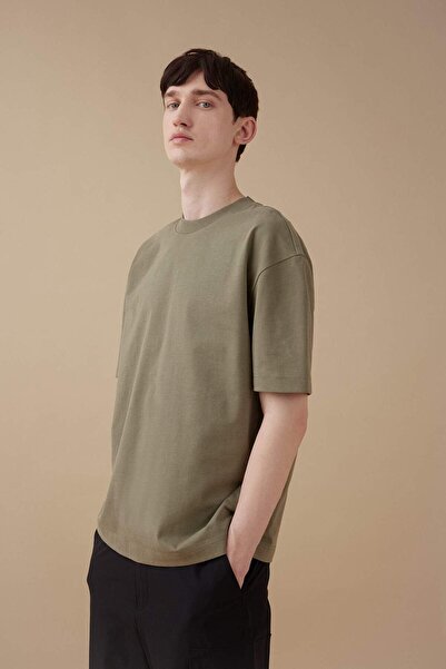 DeFacto Oversize Wide Fit Crew Neck Basic Plain Short Sleeve T-Shirt B4933Ax24Sp