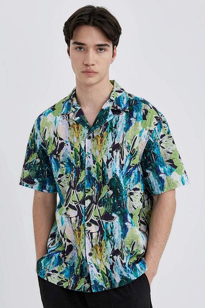 DeFacto Wide Mold Summer Apaş Collar t Uncompromising Teryyile Garment